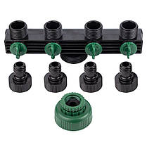 Кран розподільний з адаптерами 1/2" 4-е виходу в/р 1/2"×3/4" (ABS) GRAD (5016905), фото 5