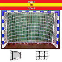 Профессиональная сетка на ворота 3х2х0.8/1м. - мини-футбол, гандбол, шнур полипропилен 5,5 мм. Black (Испания)