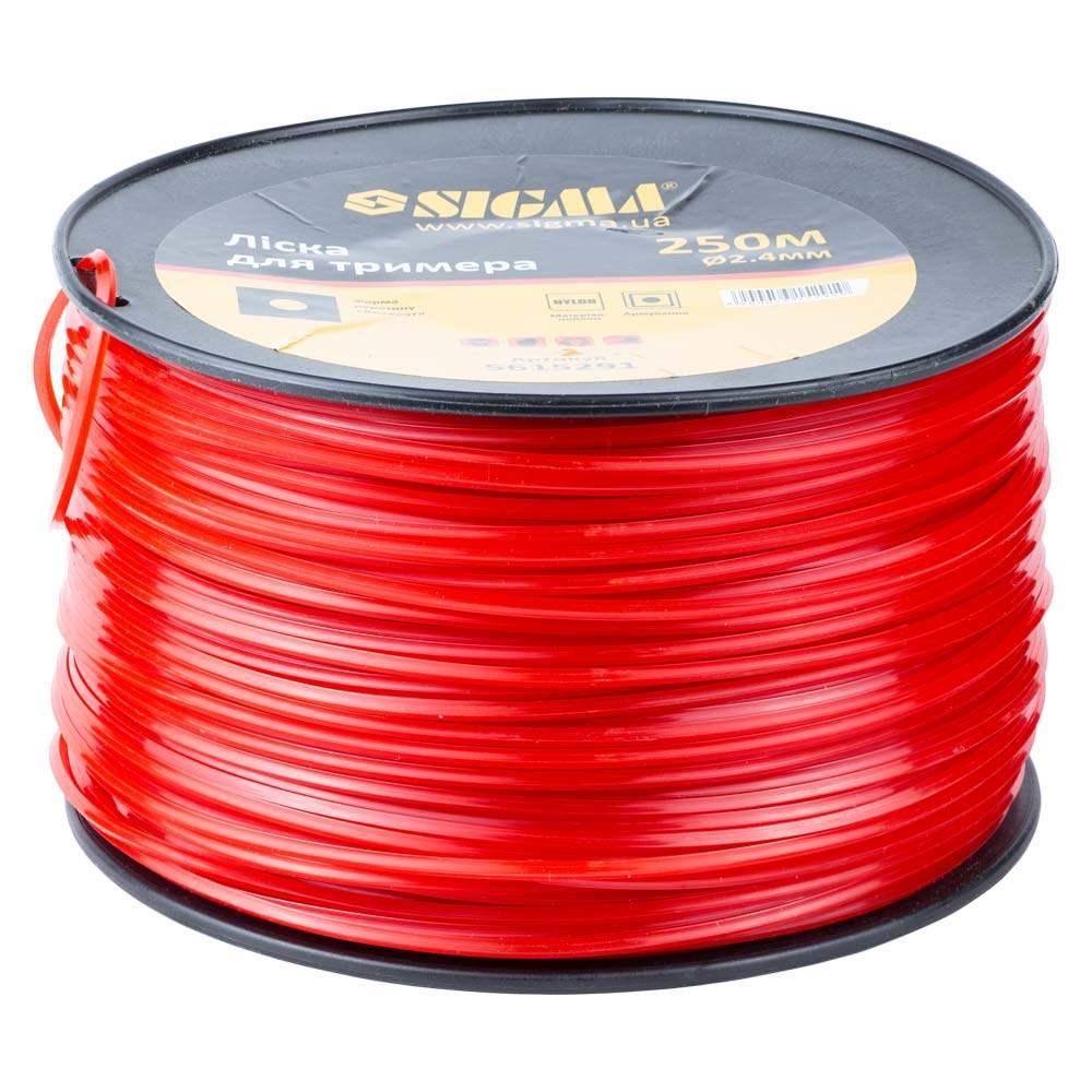 Ліска для тримера посилений квадрат Ø2.4мм 250м котушка Sigma (5615291)