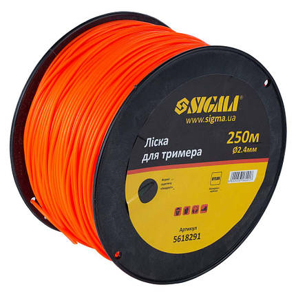 Ліска для тримера круг Ø2.4мм 250м котушка Sigma (5618291), фото 3