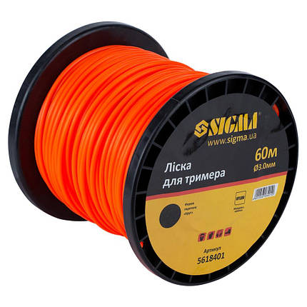 Ліска для тримера круг Ø3.0мм 60м катушка Sigma (5618401), фото 3