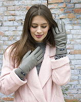 Женские кожаные перчатки Shust Инга светло-серые