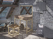 Набір трюмо з дзеркалом і пуфом Betis в стилі лофт. Туалетний столик та пуф у спальню