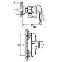 Смеситель HM Ø40 для душа AQUATICA (HM-1D131C), фото 3