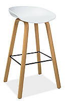 Барный металлический стул дуб Signal Sting с белым пластиковым сидением Польша