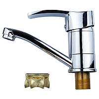 Змішувач MD Ø40 для кухні гусак прямий 150мм на гайці AQUATICA (MD-1B141C)