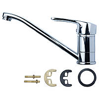 Змішувач MD Ø40 для кухні гусак прямий 250мм на шпильці AQUATICA (MD-2B244C)