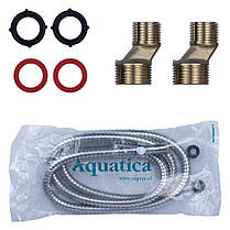 Змішувач для ванни AQUATICA QN 1/2" гусак вигнутий дивертор вбудований кульовий (QN-2C458C), фото 3