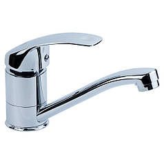 Змішувач латунь SD Ø40 для кухні гусак прямий 150мм на шпильці TAU SD-2B143C (9804120)