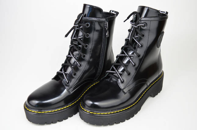 Черевики з прошивкою Teona 20202 39 Чорні шкіра лак 37, фото 1