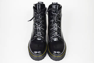 Черевики з прошивкою Teona 20202 39 Чорні шкіра лак 37, фото 3