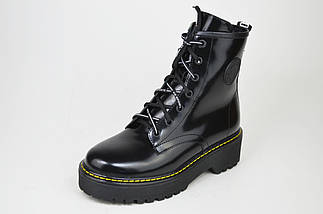 Черевики з прошивкою Teona 20202 39 Чорні шкіра лак 37, фото 5