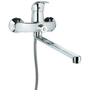 Змішувач SL Ø40 для ванни гусак прямий 350мм дивертор вбудований картріджний TAU (SL-2C243C), фото 1