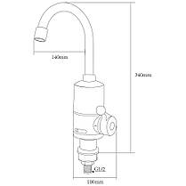 Кран-водонагрівач проточний NZ 3.0 кВт 0,4-5бар для кухні гусак вухо на гайці з дисплеєм AQUATICA (NZ-6B142W), фото 3