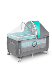 Ліжечко-манеж Lionelo SVEN PLUS TURQUOISE / GREY
