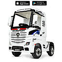 Дитячий електромобіль Вантажівка M 4208 EBLR-1, Mercedes Actros, шкіряне сидіння, EVA колеса, білий, фото 2