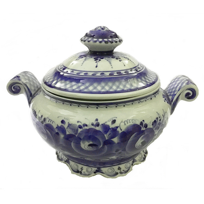Супница с крышкой керамика Гжель (ID#1279317375), цена: 3291 ₴, купить ...