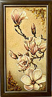 Картина з янтаря " Ветка сакуры " , картина з бурштину " Гілка сакури " 30x60 см
