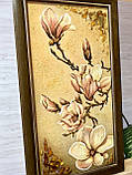 Картина з янтаря " Ветка сакуры  " , картина з бурштину " Гілка сакури   " 30x60 см, фото 3