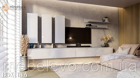 Вітальня Бокс / Box TV4 1600х3500х400мм білий глянець Миро-Марк, фото 1