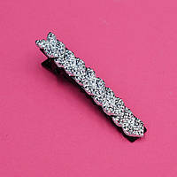 Шпильки для волосся качечки 6 шт чорний метал кольорові стрази