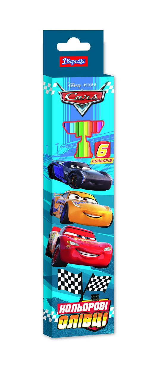 Олівці 1 Вересня 6 кол. "Cars", пласт. корп.