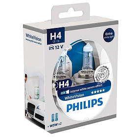 Лампа Н4 12 V 60/55 (43) PHILIPS White Vision + 60% 4300 K (2 шт.)