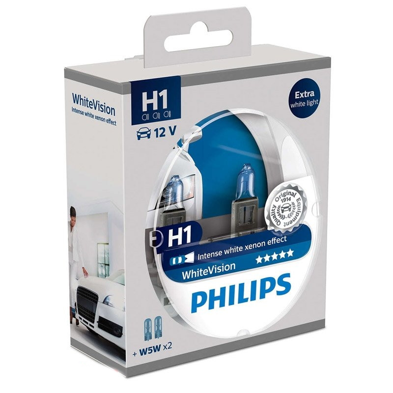 Лампа Н1 12 V 55 W PHILIPS White Vision+60% 4300К