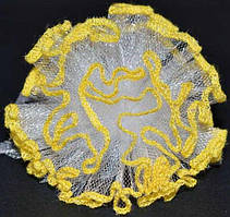 Бант на зав'язках 2 шт. білий, жовтий обідок