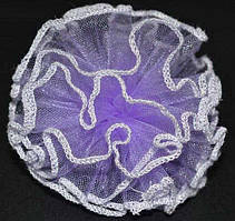 Бант із фатину на зав'язках 2 шт. бузковий з білим обідком