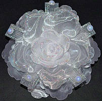 Бант на гумці 2 шт. білий, троянда