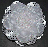 Бант на гумці 2 шт. білий, троянда, чорний горох