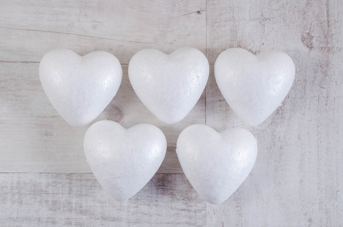 Набір пінопластових фігурок SANTI "Серце", 5шт/уп., 85mm