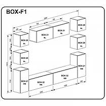 Вітальня Бокс / Box F1 1800х2800х320мм білий глянець + чорний глянець Миро-Марк, фото 3