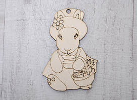 Фігура з фанери 0.4 "Зайчик з кошиком"