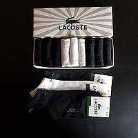 Набор мужских носков Lacoste 9 пар, укороченные хлопчатобумажные носки в подарочной упаковке