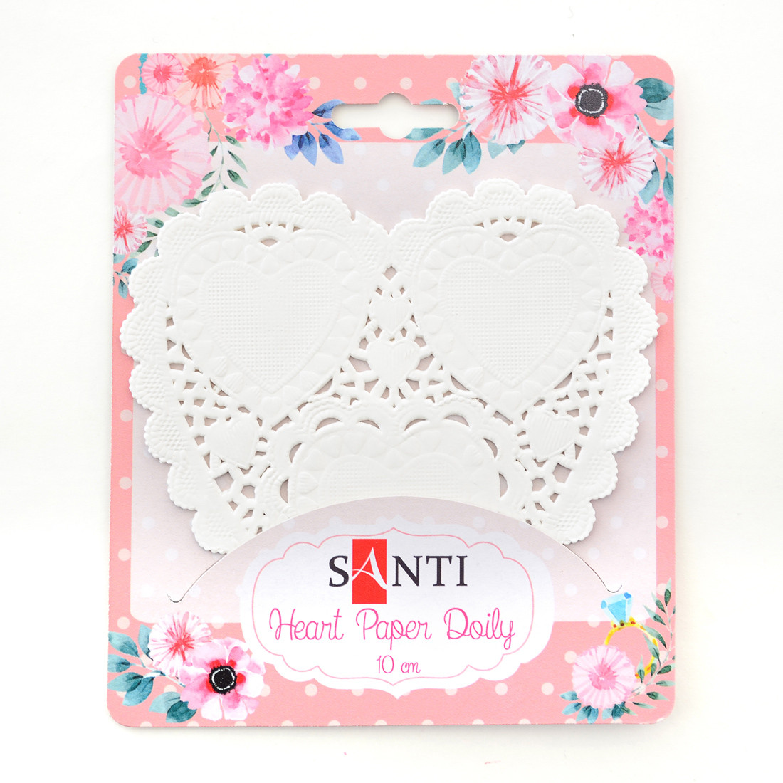 Набір серветок ажурних у формі серця, колір білий, діаметр 10 см, 12 шт.