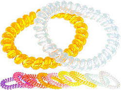 Гумка для волосся силіконова 10 шт. спіраль, одноколірна, прозора, діаметр-5,5 см