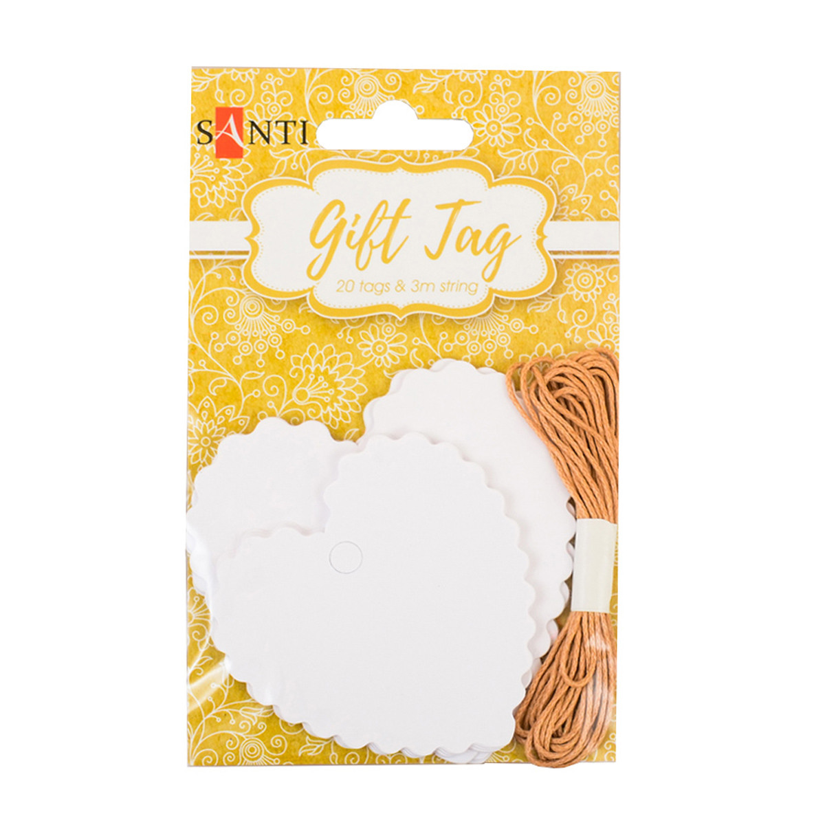 Набір крафт-тегів Santi "Ажурна серце", 20 шт.