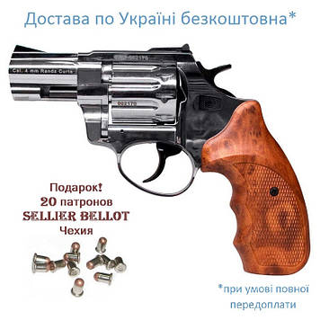 Револьвер флобера Stalker 2.5" nickel wood коричнева рукоять