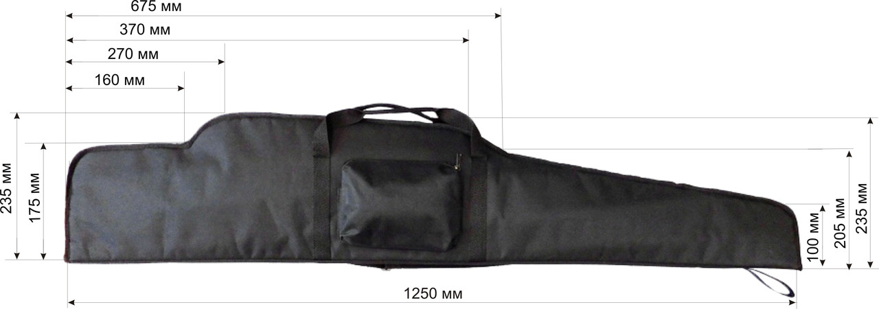 Чехол для винтовки с оптикой длиной до 125 см, черный - фото 2 - id-p1117541472