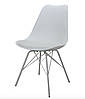 Білий стілець на металевих ніжках Milan One з суцільнолитим пластиковим сидінням з подушкою, фото 2