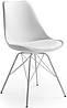Білий стілець на металевих ніжках Milan One з суцільнолитим пластиковим сидінням з подушкою, фото 3