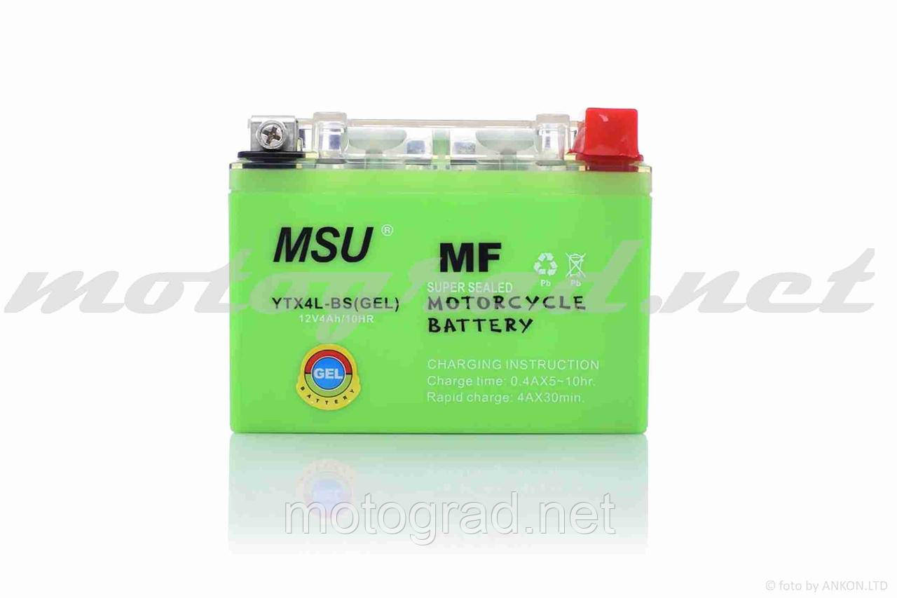 Акумулятор 12 V 4 A GEL 113-70-85 мм YTX4L-BS MSU