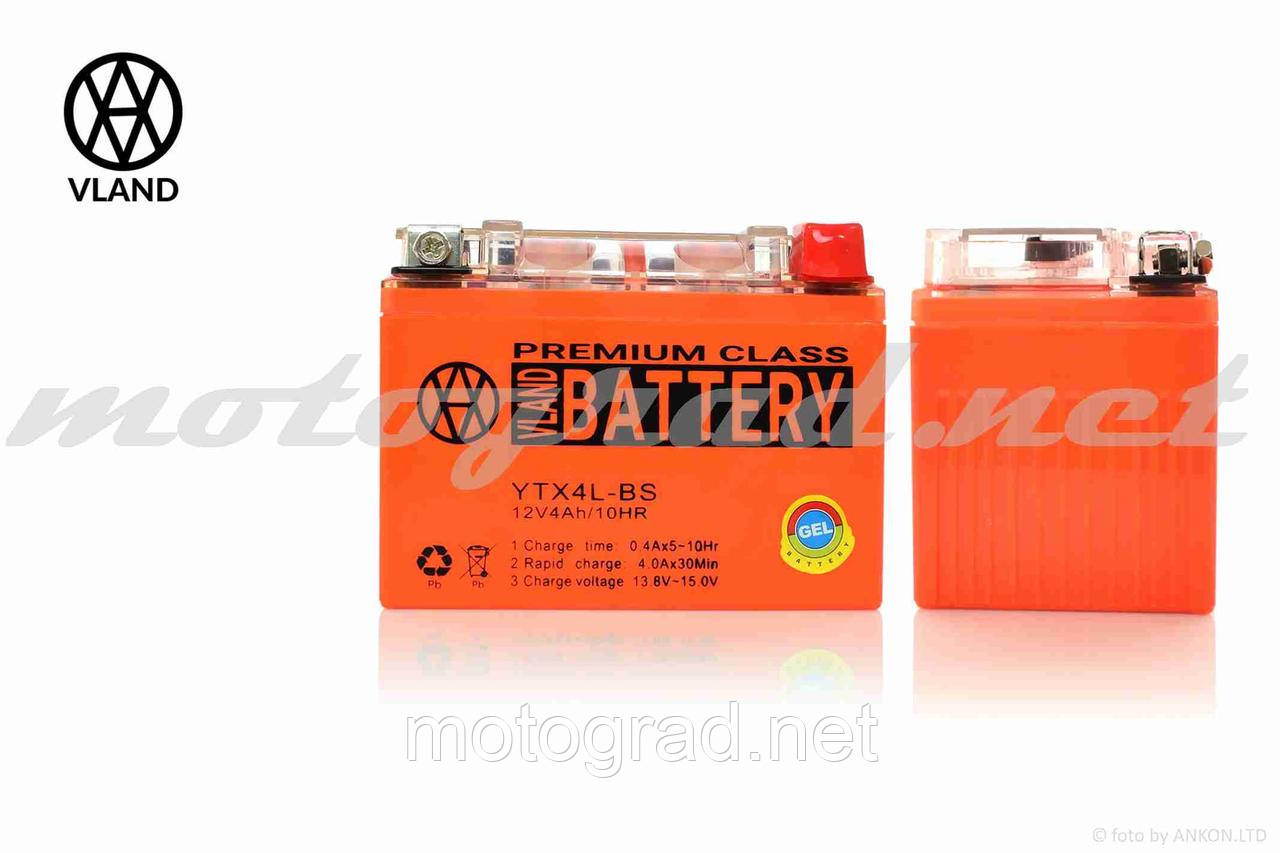 Акумулятор 12 V 4 A GEL 113-70-85мм YTX4L-BS VLAND, фото 1