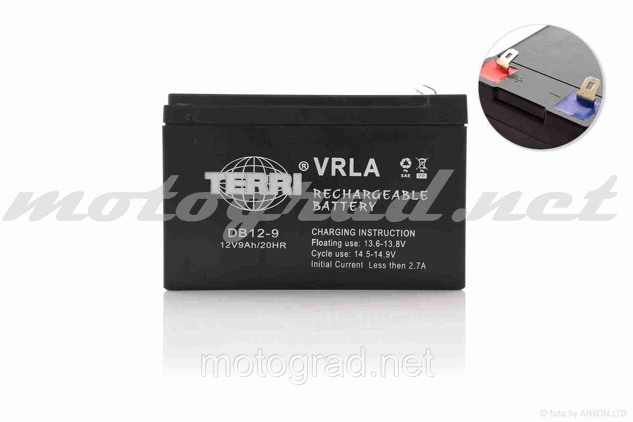 Акумулятор 12V 9A AGM 151-65-100мм DB12-9 TERRI Тяговий, фото 1
