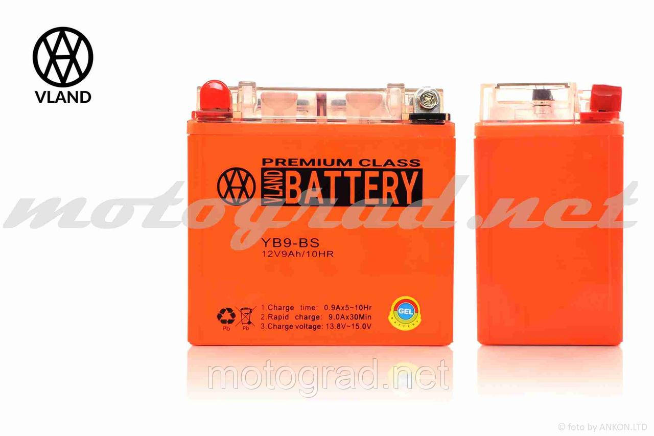 Акумулятор 12 V 9A GEL, високий 137-76-134 мм YB9-BS VLAND (на мото СРСР), фото 1