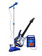 Дитяча електро гітара з мікрофоном і підсилювачем блакитна 1554 / 22409, фото 3
