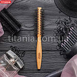 Кругла щітка з бамбука з натуральною щетиною Titania art.2868, фото 2