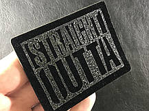 Нашивка Straight Outta 3 різновиди блискіток 75х60 мм, фото 4